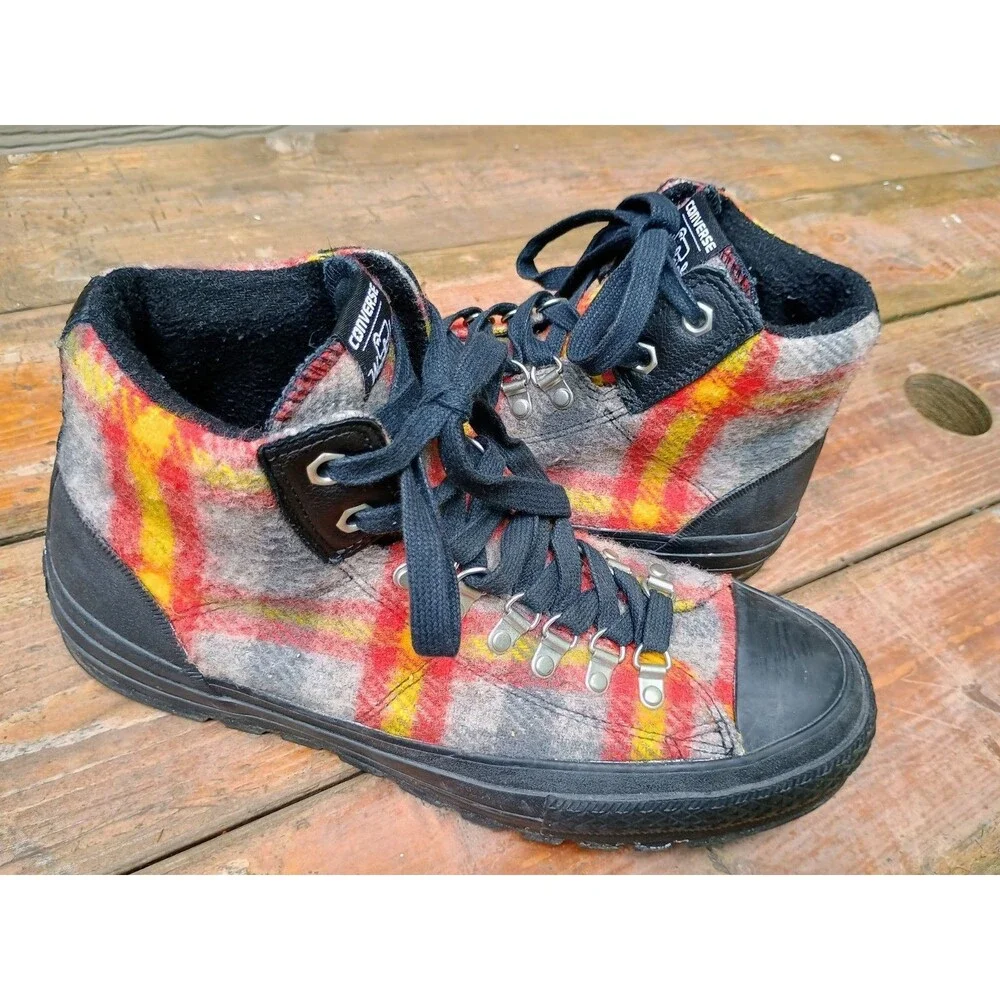 Converse Woolrich CT Street Hiker Plaid Wool All Star Chuck Taylor M 9.5 W 11 - Picture 12 of 13